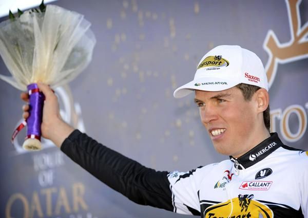 Geert Steurs (Topsport Vlaanderen) on the podium in Qatar