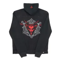 Diablo IV Lilith Denim Black Button-up Hoodie Jacket Diablo IV Lilith Denim Black Button-up Hoodie Jacket