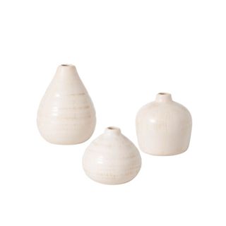 A trio of ceramic vases