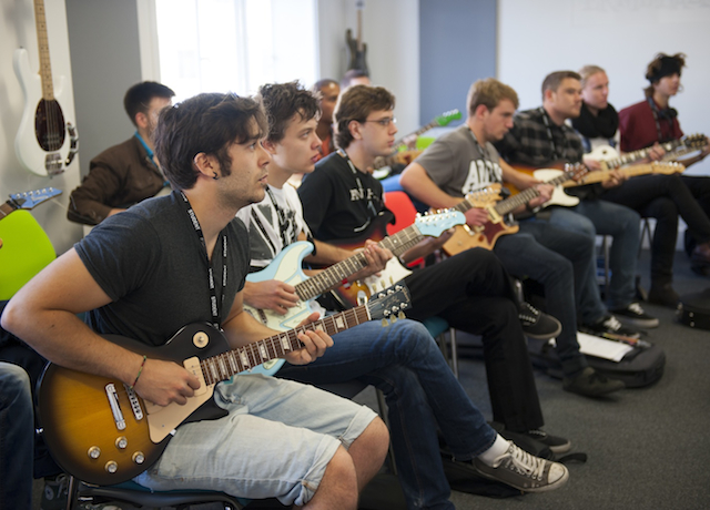 A batch of budding BIMM students. Drums just out of shot. Probably.