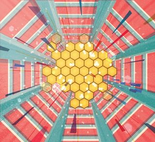 Illustration for Wired about alternative uses for the Large Hadron Collider, such as to clean beehives