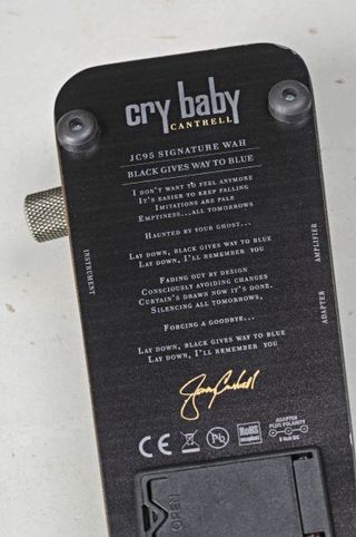 Jerry cantrell jc95 signature crybaby wah pedal bottom