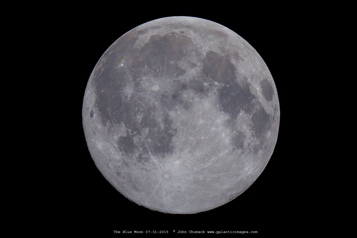 Astrophotographer John Chumack captured this amazing view of the full moon on July 31, 2015 from Dayton, Ohio.