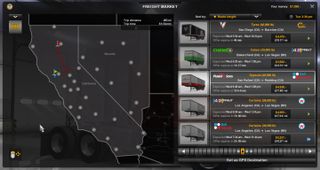 American Truck Simulator's map at launch (with free Nevada DLC installed)