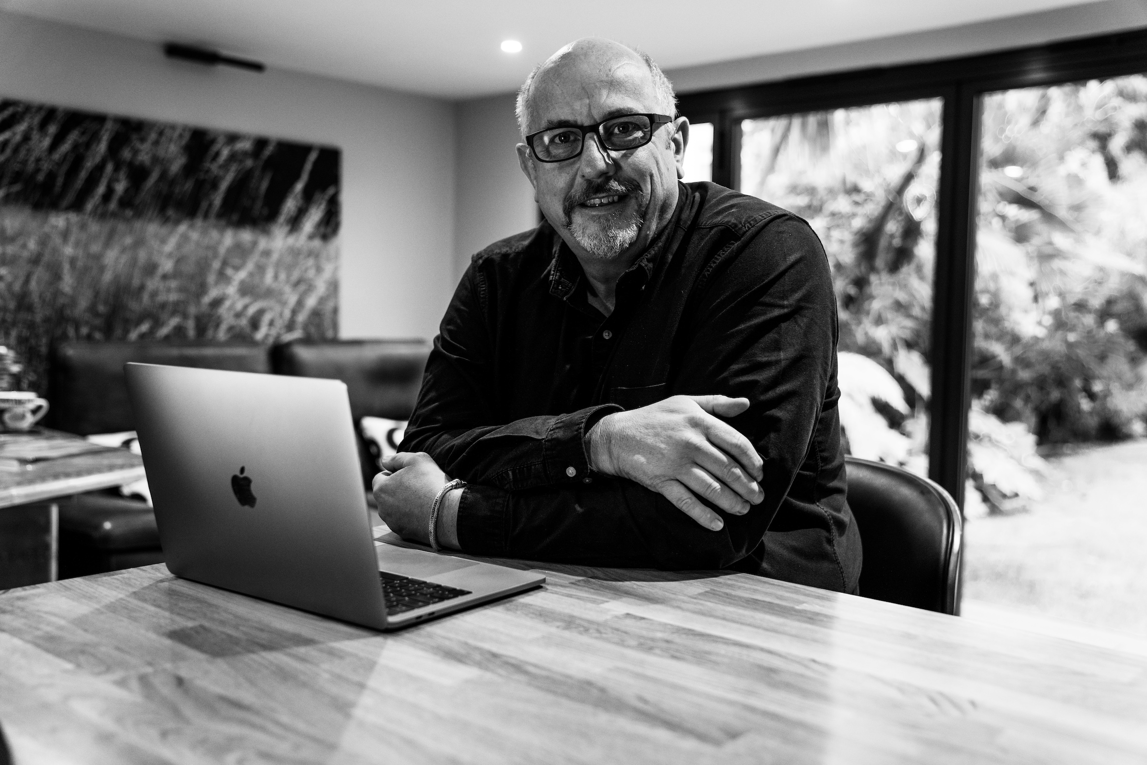 black and white image of Paul Ransom, co-founder, Into The Garden Room