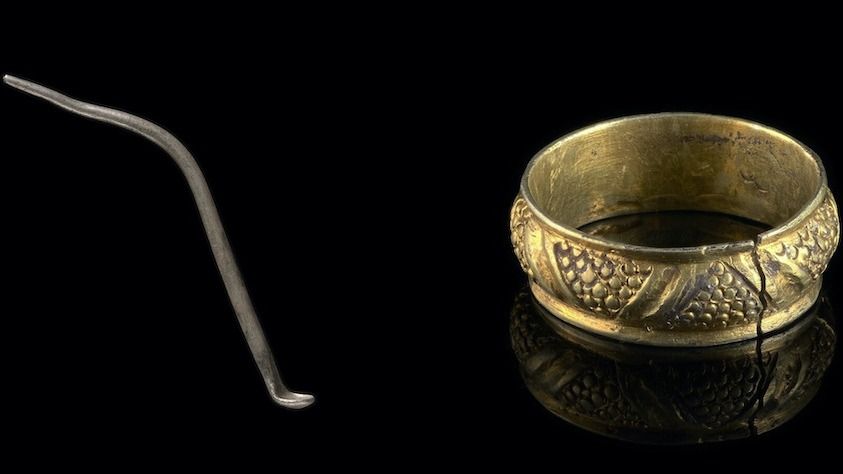 Welsh archaeologists unearth rare Roman-era silver ‘toilet spoon’