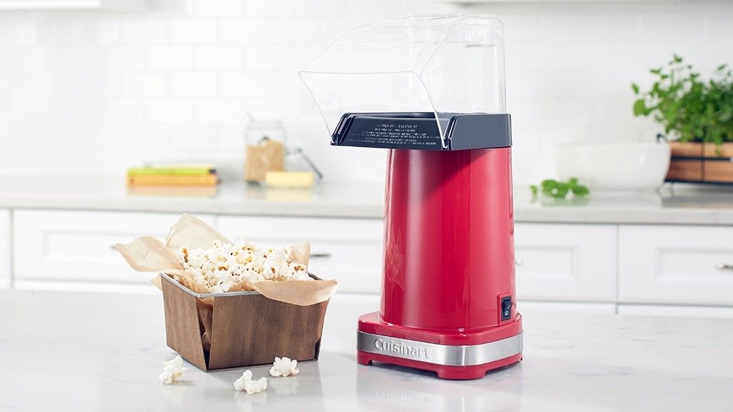 Hot Air Popcorn Popper Maker Red LIVINGbasics Oil-free Electric Popcorn Popper Machine with Measuring Cup 