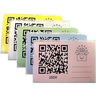 Colorful labels with qr codes