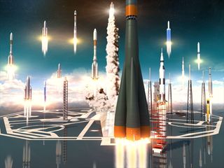 Rockets Launching Illustration
