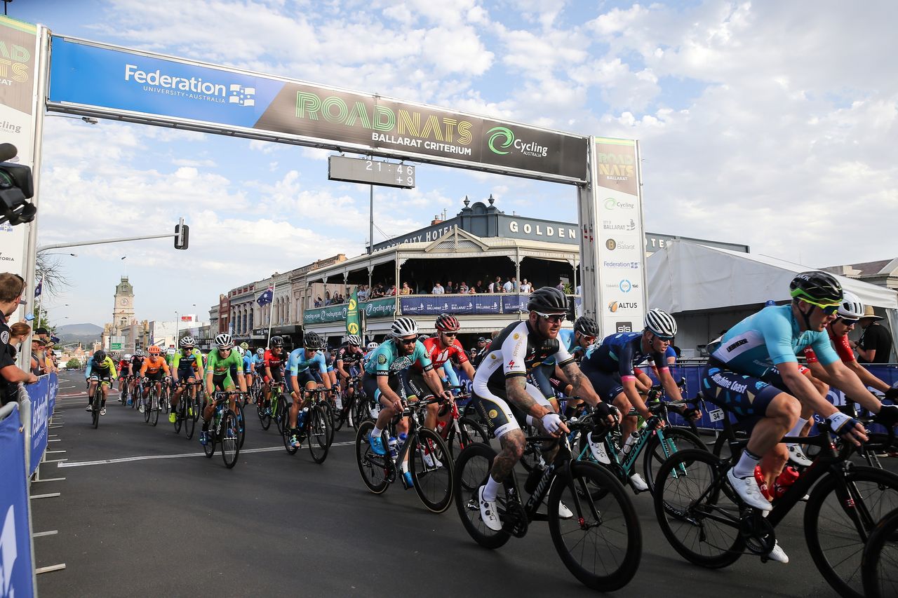 The riders set off