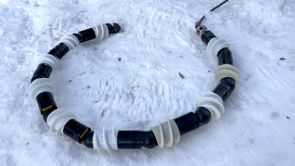 Nasa's EELS project snake like robot on rough terrain.