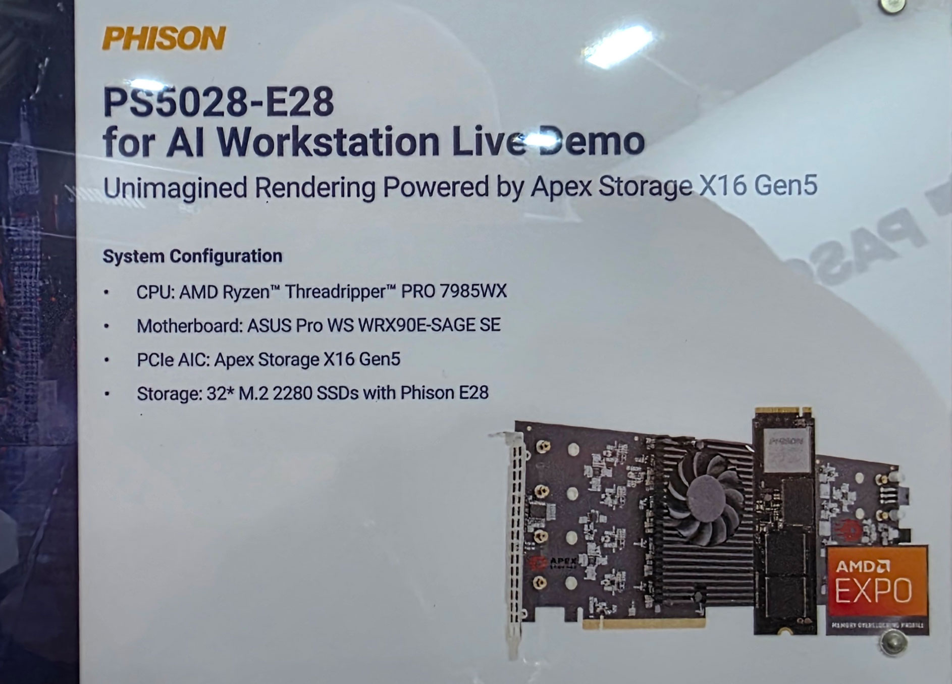 Phison's 113.6 GB/s Apex RAID demo at Computex