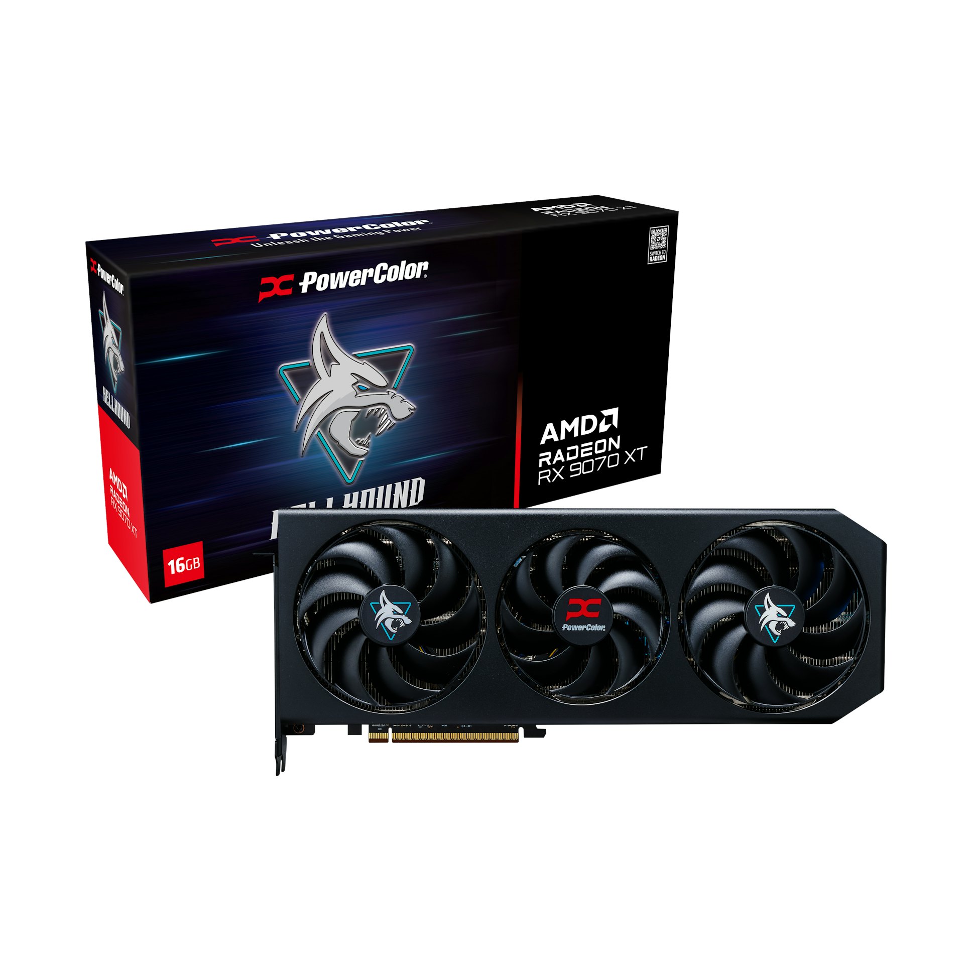 PowerColor Radeon RX 9070 XT Hellhound graphics card for PC gaming