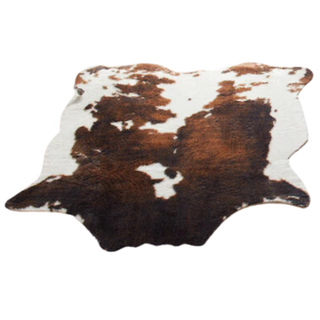 A faux cowhide rug