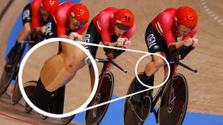 Team Denmark using kinesiology tape on shins