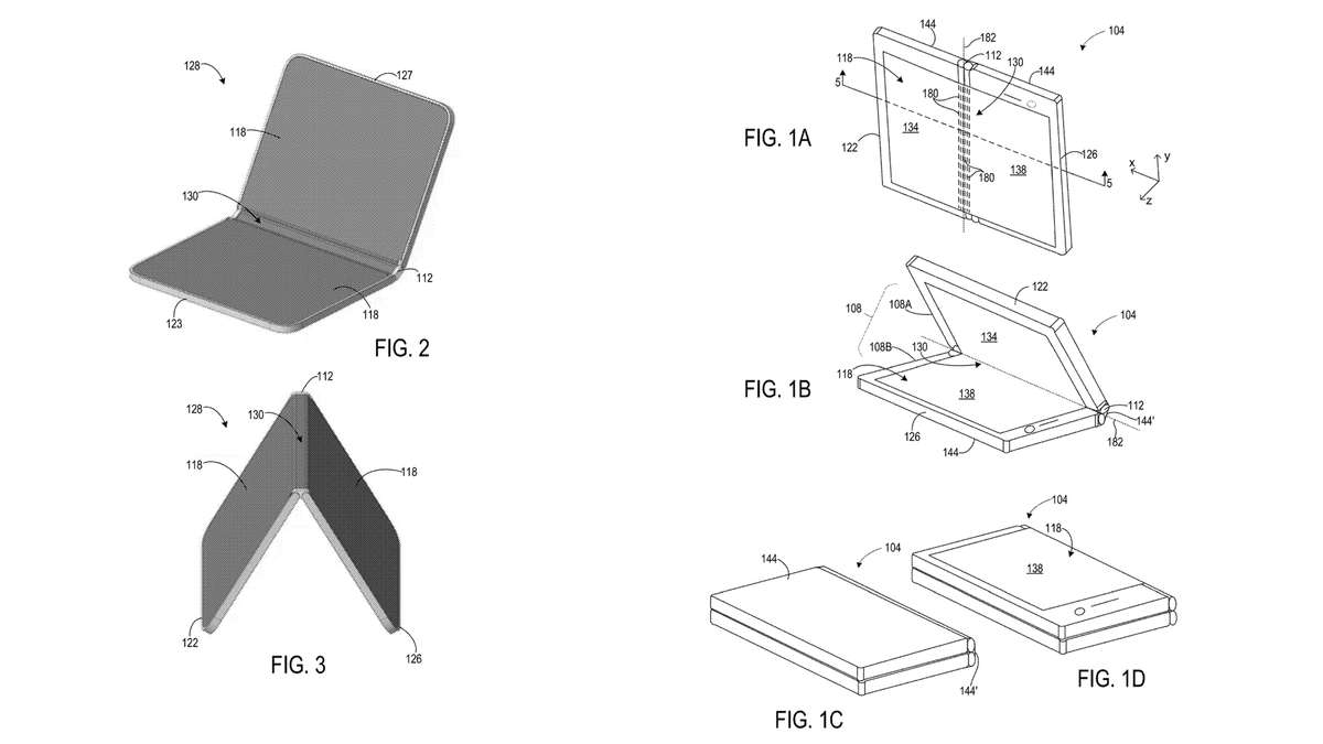 Microsoft&#039;s patent application for a foldable display