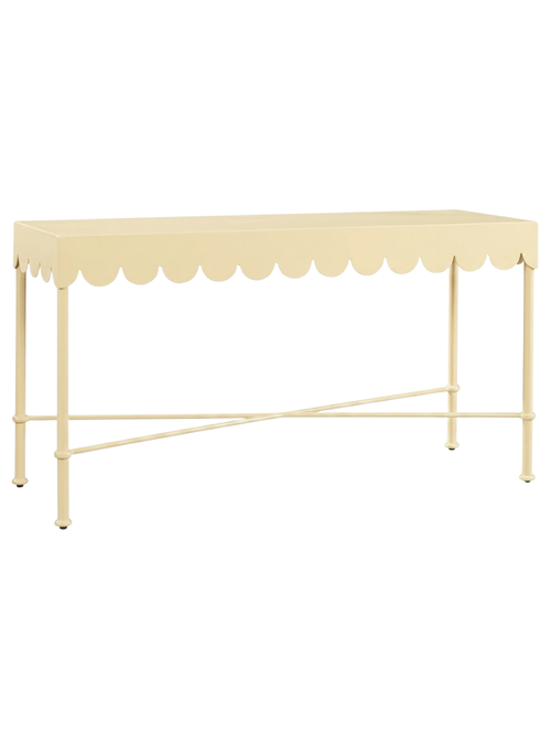 Delphine Scalloped Aluminum Outdoor Console Table