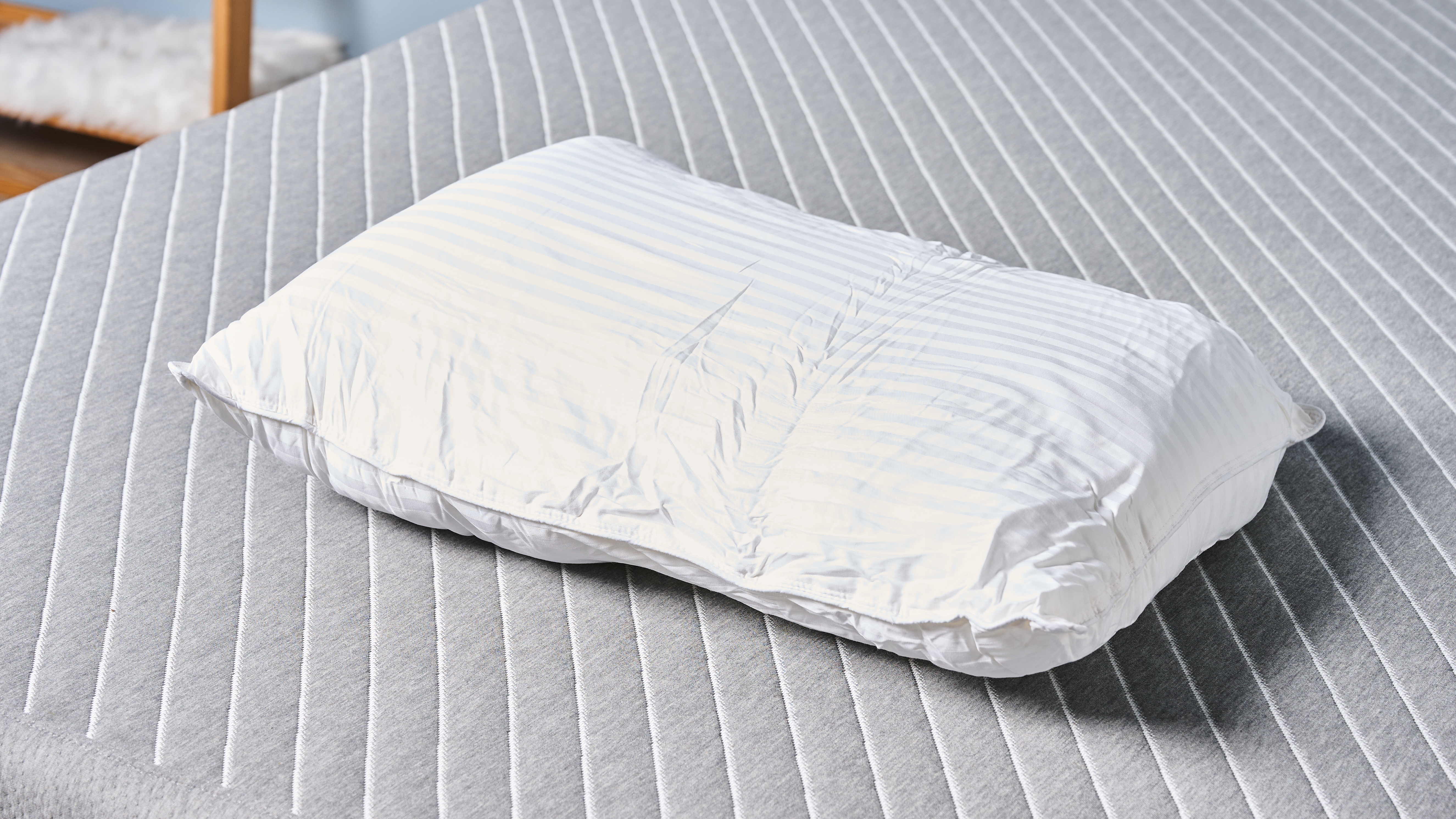 Beckham Hotel Collection Down-Alternative Pillow right out of the packaging while it's still expanding