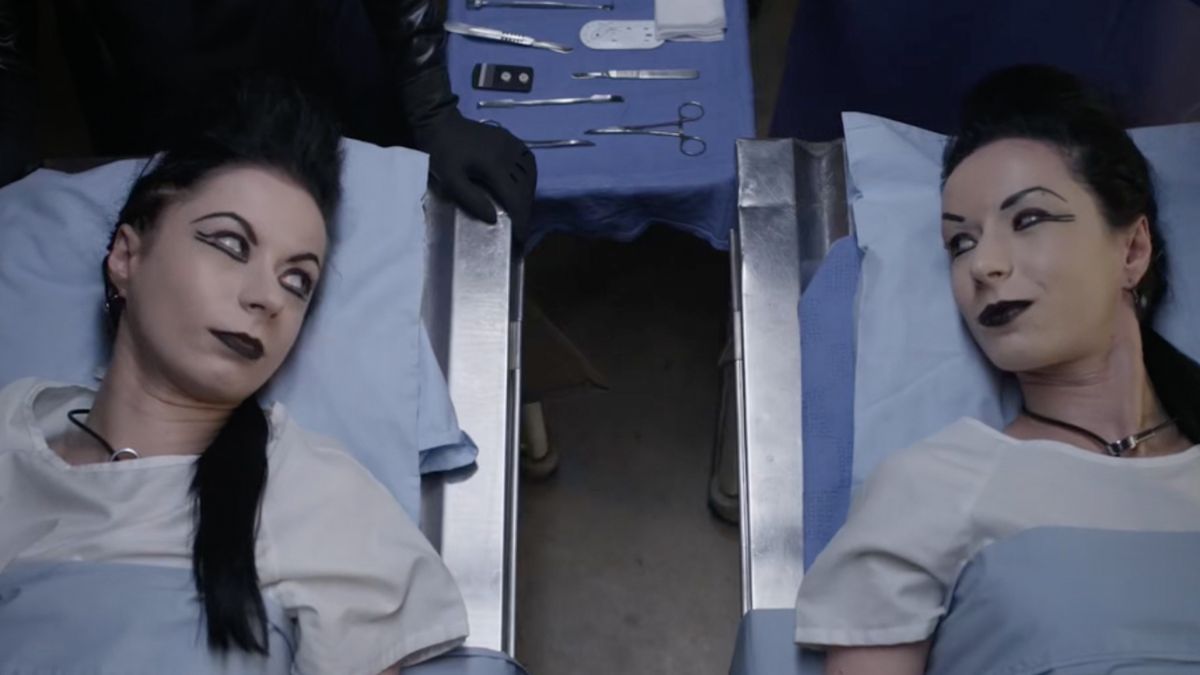 Directors Jen &amp; Sylvia Soska as the &quot;Twins,&quot; laying back and waiting for their procedure in 2012&#039;s &quot;American Mary.&quot;