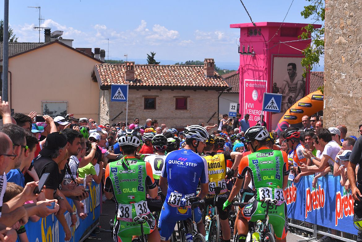 The start line ahead of stage 14 of the Giro d'Italia