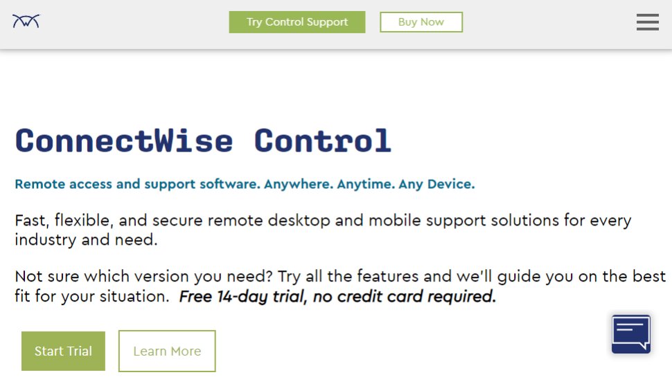 Website screenshot for Connectwise Control
