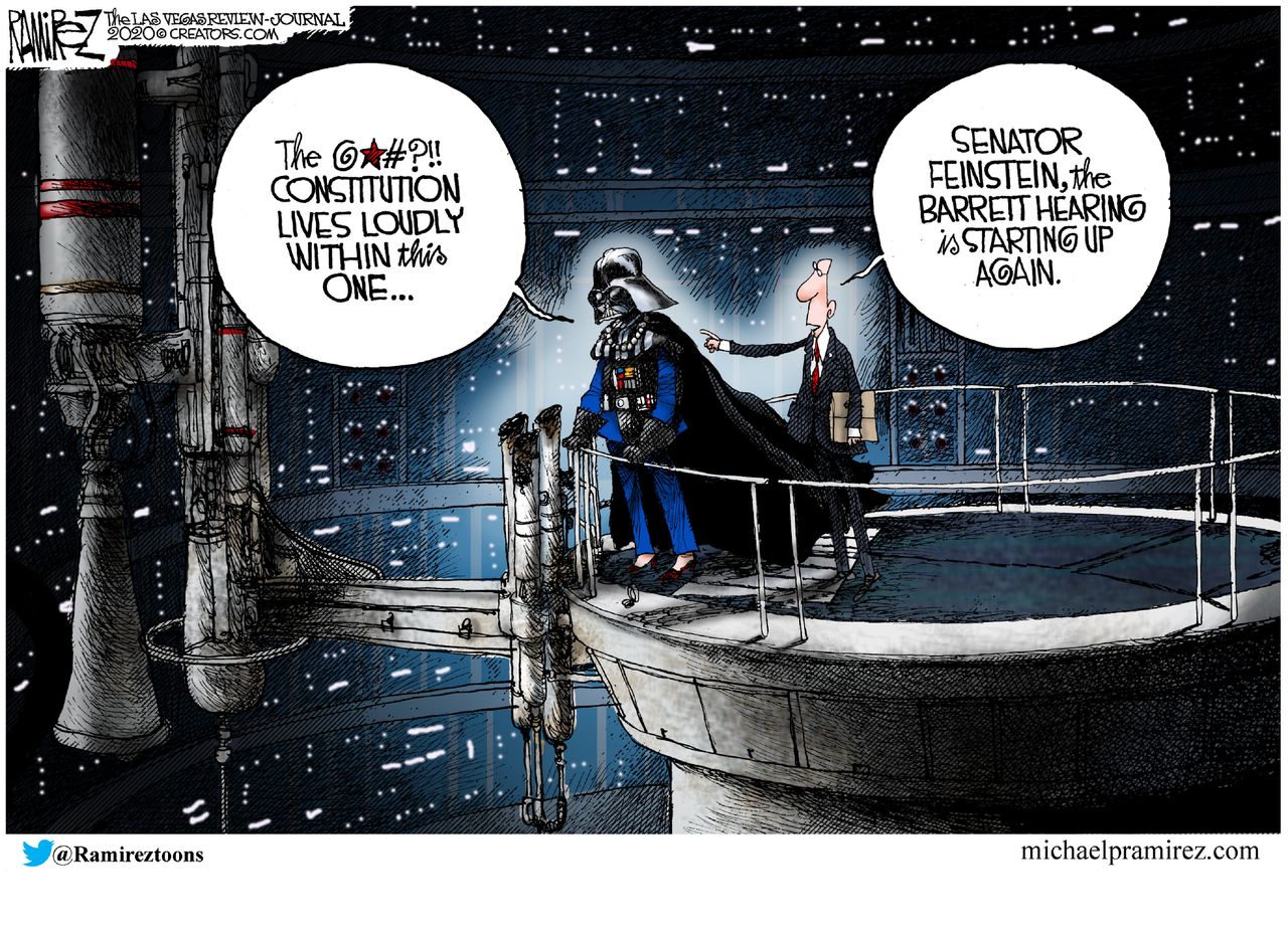 Political Cartoon U.S. Amy Coney Barrett SCOTUS Feinstein