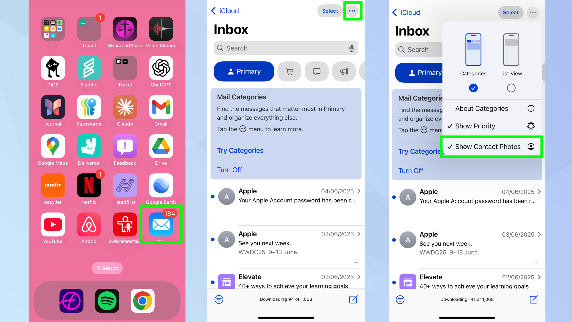Tweak Mail settings without leaving the app