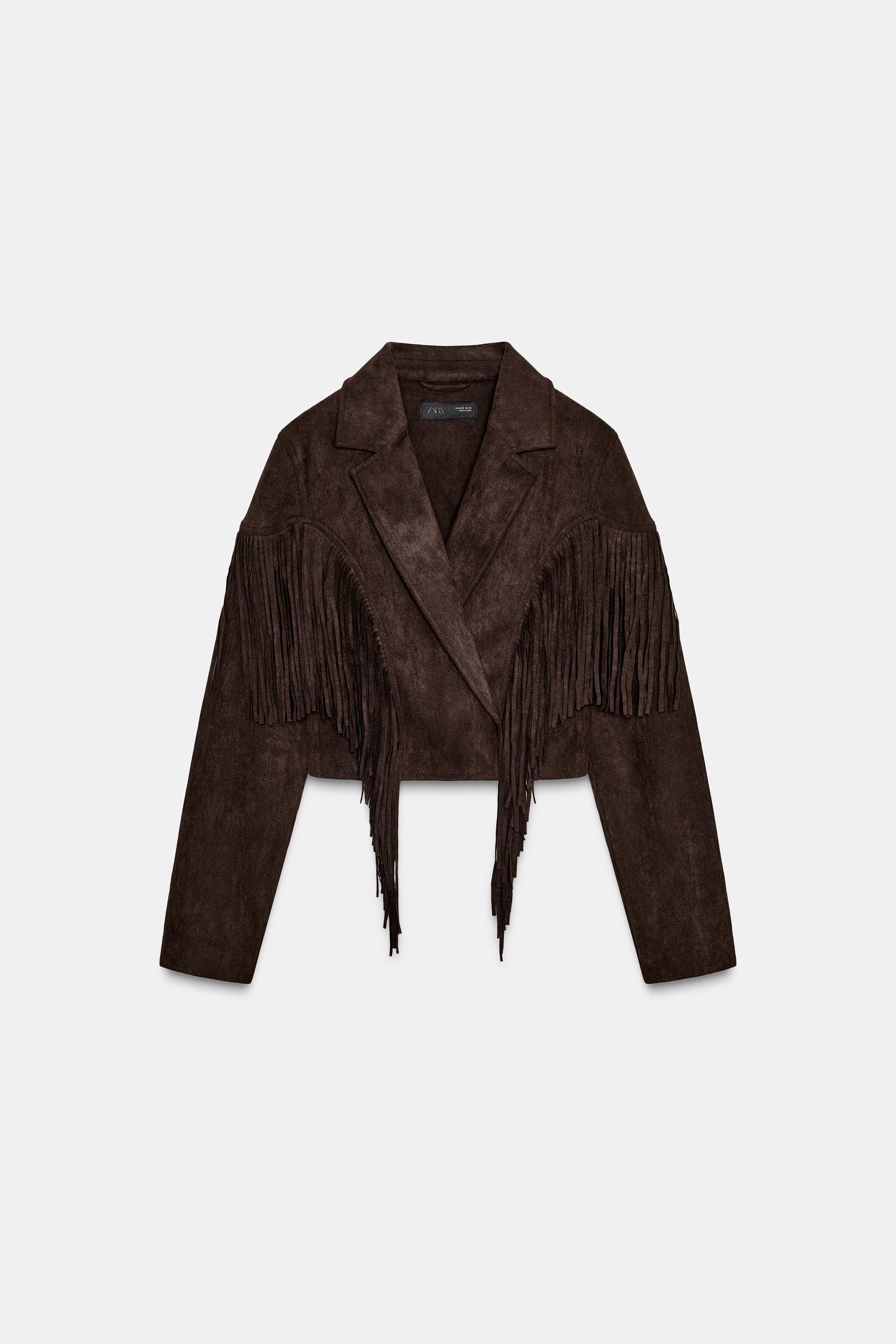 Faux Suede Fringed Jacket