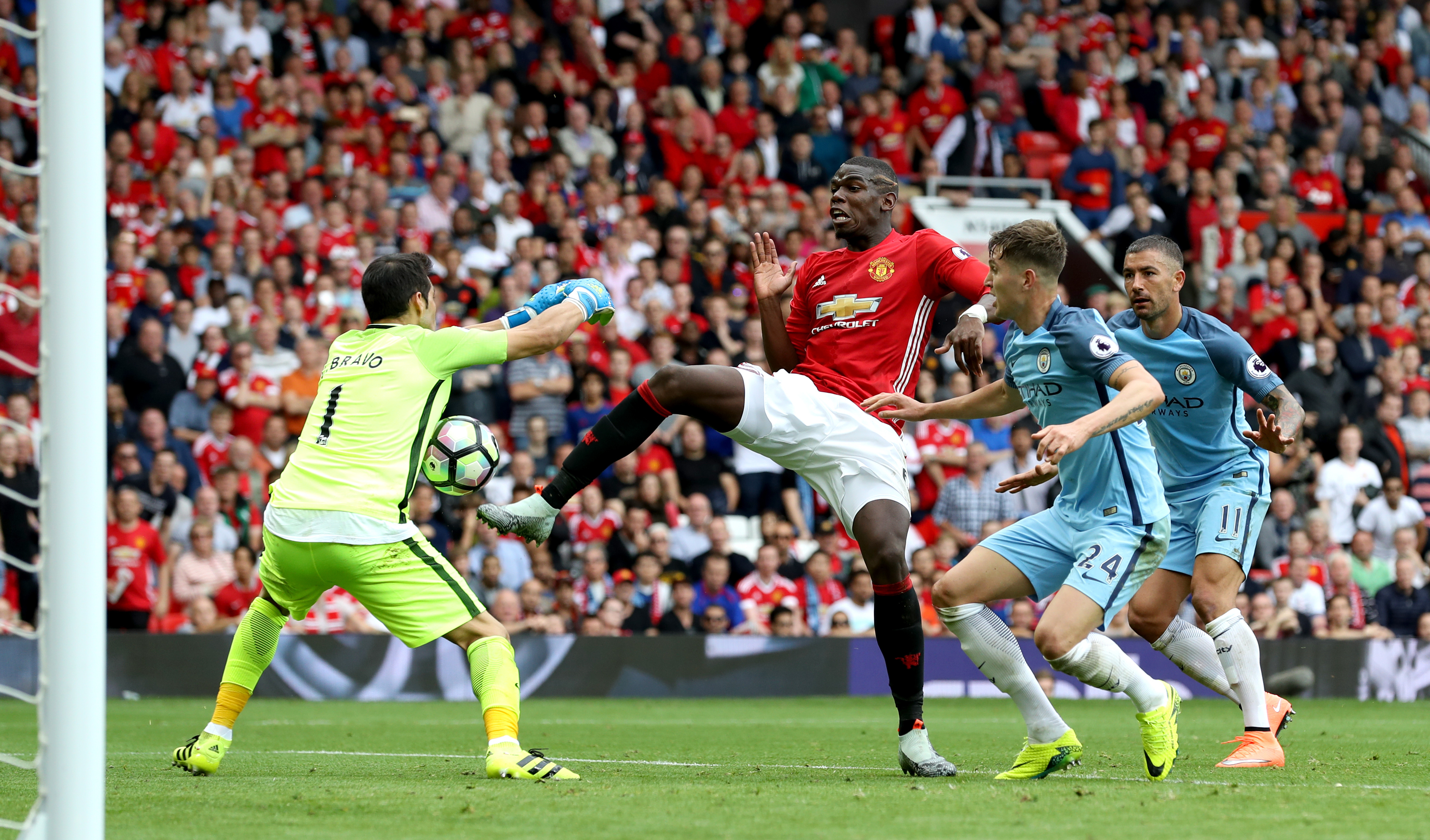 Pogba looked ill-suited to Mourinho's role in an early derby against City