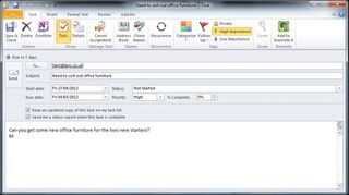 Assign a task to an email in Outlook 2010