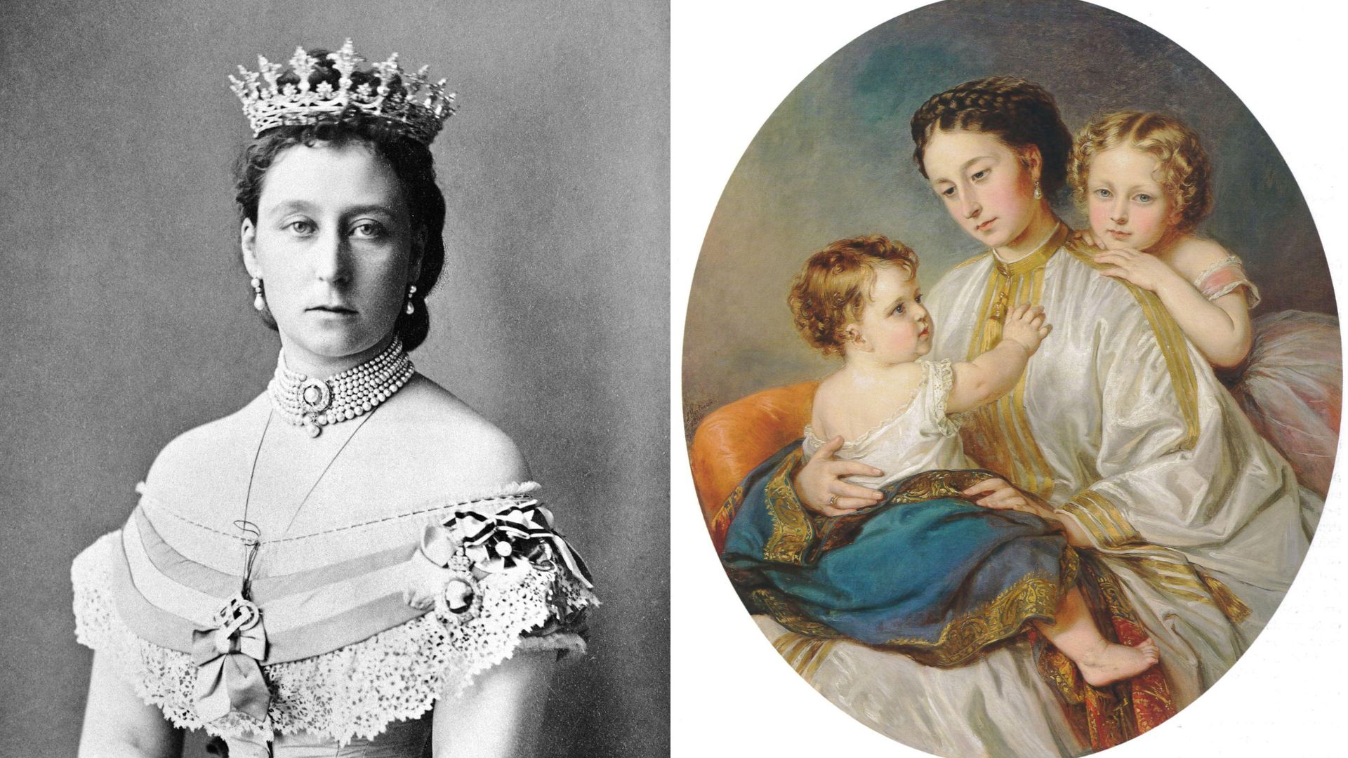 L-Grand Duchess Alice of Hesse, R- a portrait of Alice Hesse with her children