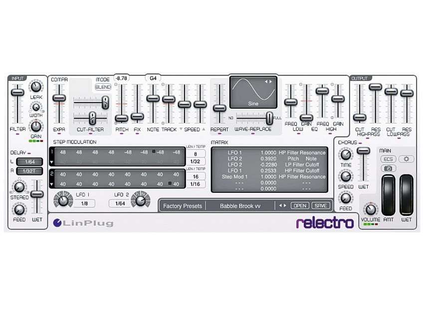 The modulation matrix is the 'screen' on the right-hand side, and it will be familiar to users of LinPlug's synths.