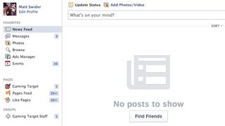Facebook No posts bug