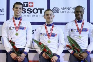 The French team won the men's team sprint gold medal - Kevin Sireau, Michael D'Almeida and Gregory Bauge