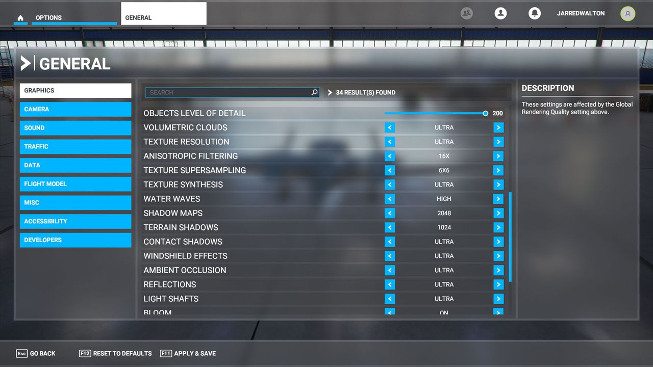 Microsoft Flight Simulator Settings