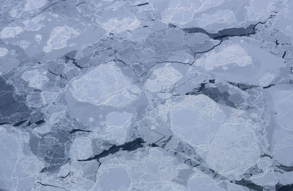 Sea ice seen from a NASA aircraft.