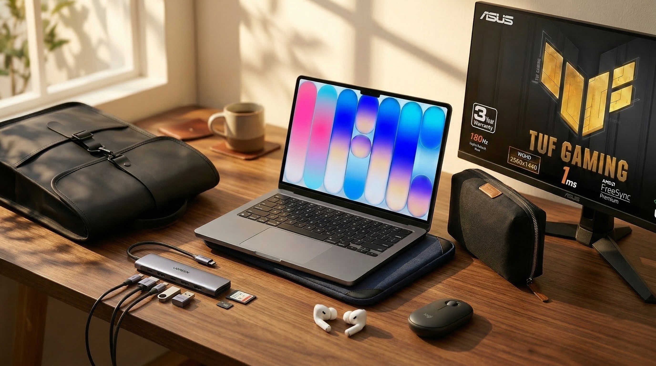 MacBook Neo and accessories on desk