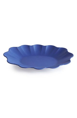 electric blue scallop edged platter