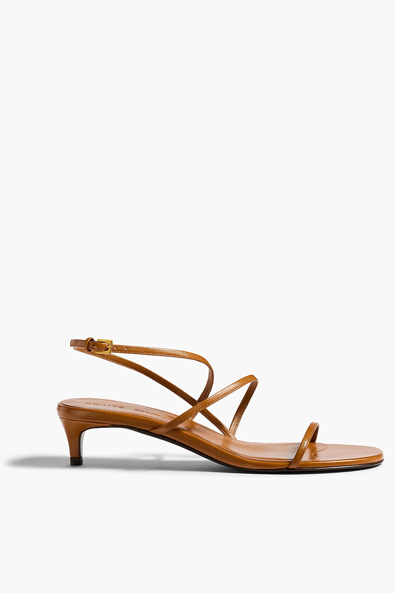 Loop Kitten Heel Sandal in Cuoio Leather - 35 / Cuoio / Upper100%kidlsole100%cl