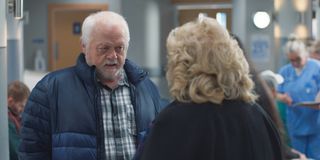 Gethin in Holby ED talking to Jan.