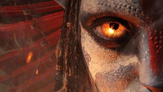 Half the face of the leader of the Na'vi Mangkwan Clan