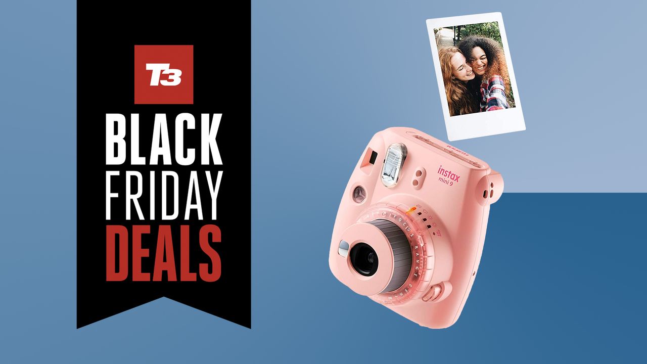 Fujifilm Instax Black Friday deal on blue gradient background