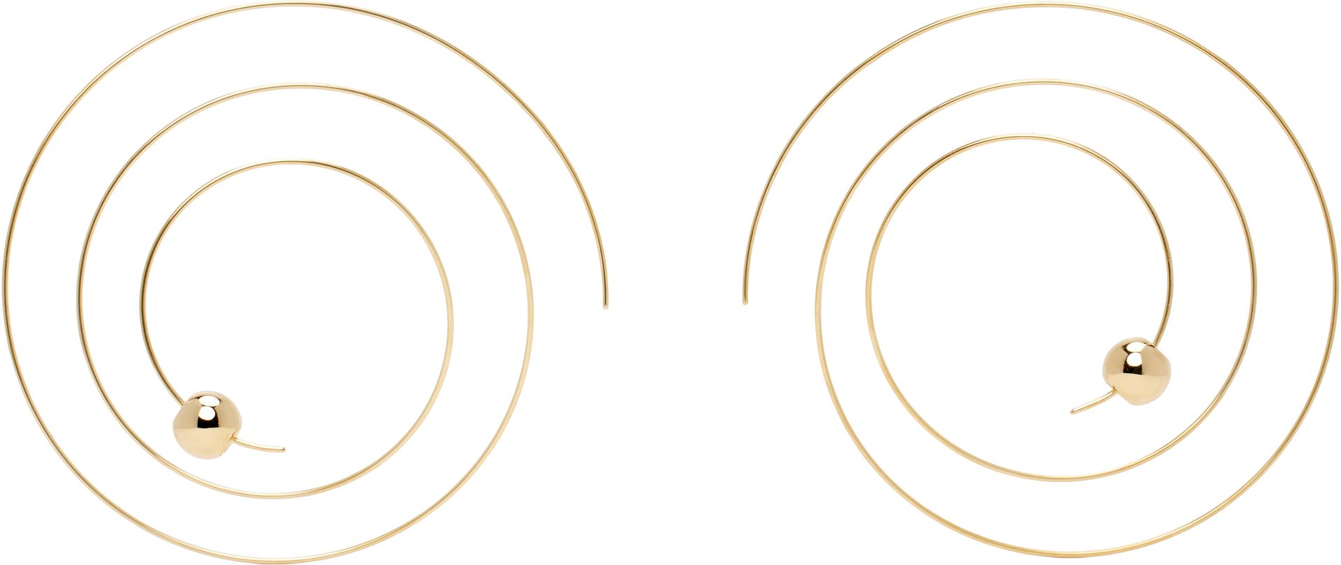 Gold Thin Spiral Earrings