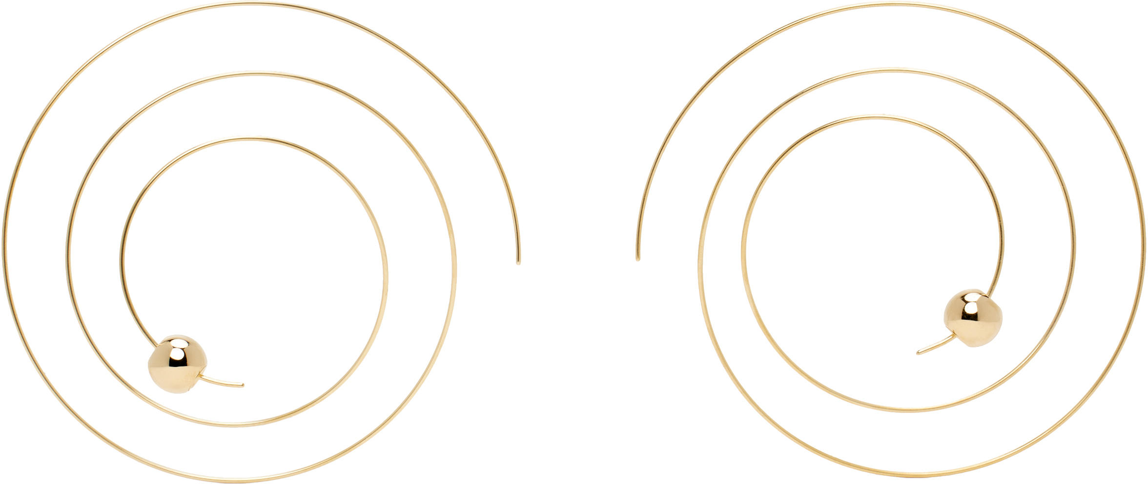 Gold Thin Spiral Earrings