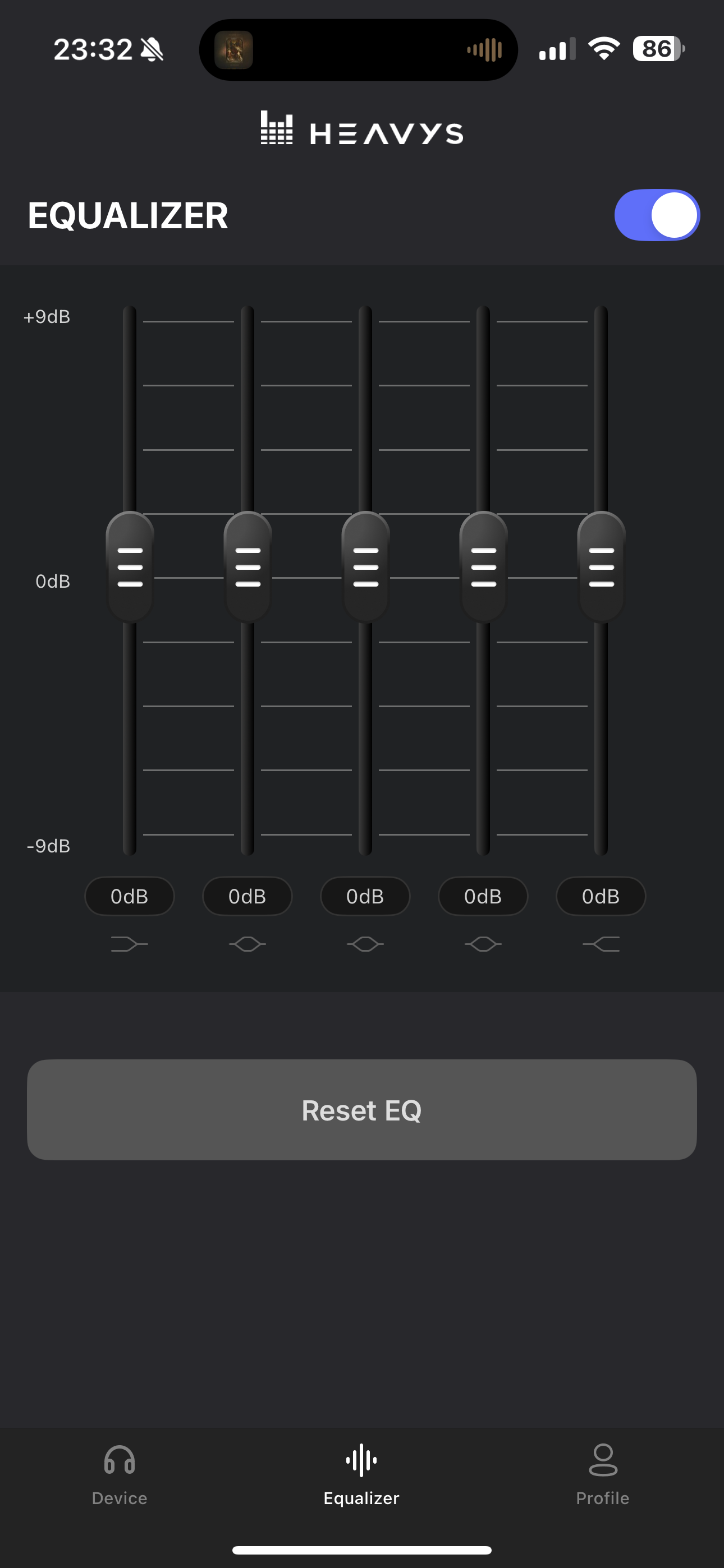 The Heavys app has some EQ settings