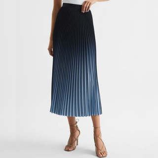 Marlie Ombre Pleated Midi Skirt