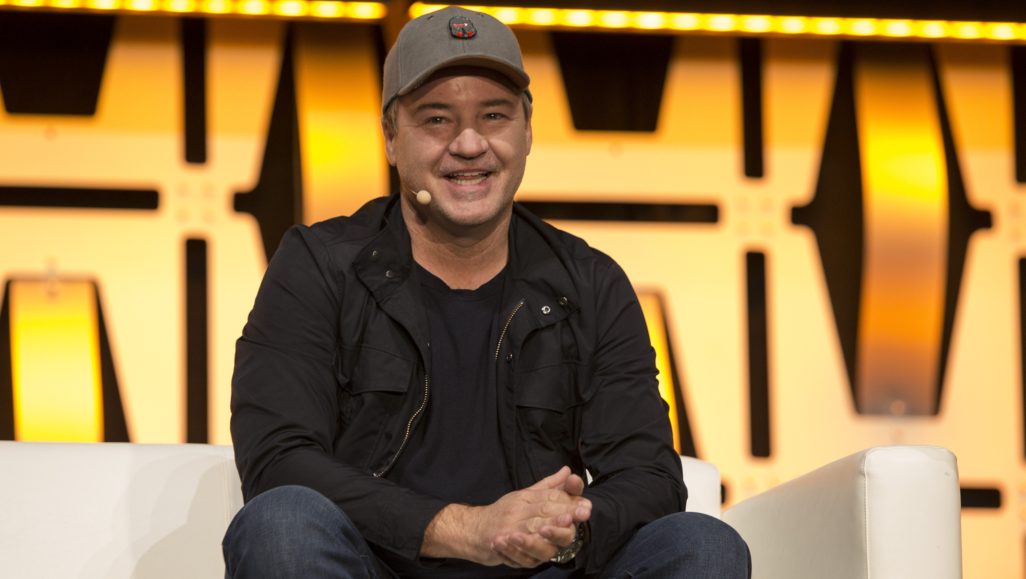 Vince Zampella giving a presentation at Star Wars Celebration