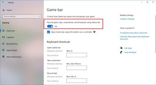 Windows 10 enable screen recording option