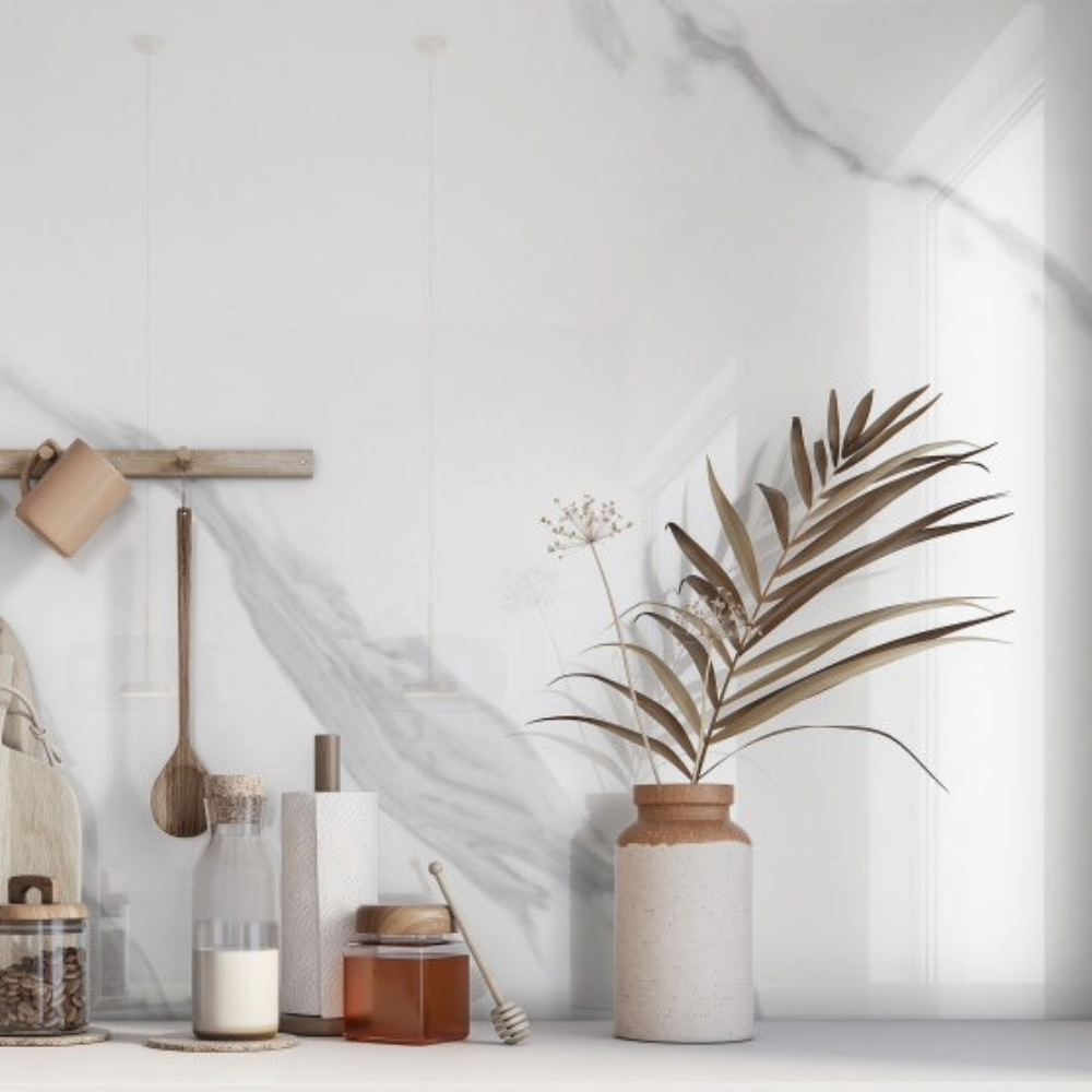 Sula White Marble Effect Wall and Floor Tiles