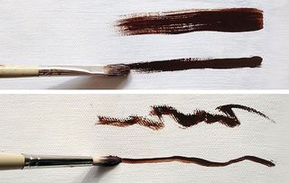 paint brush bristle marks